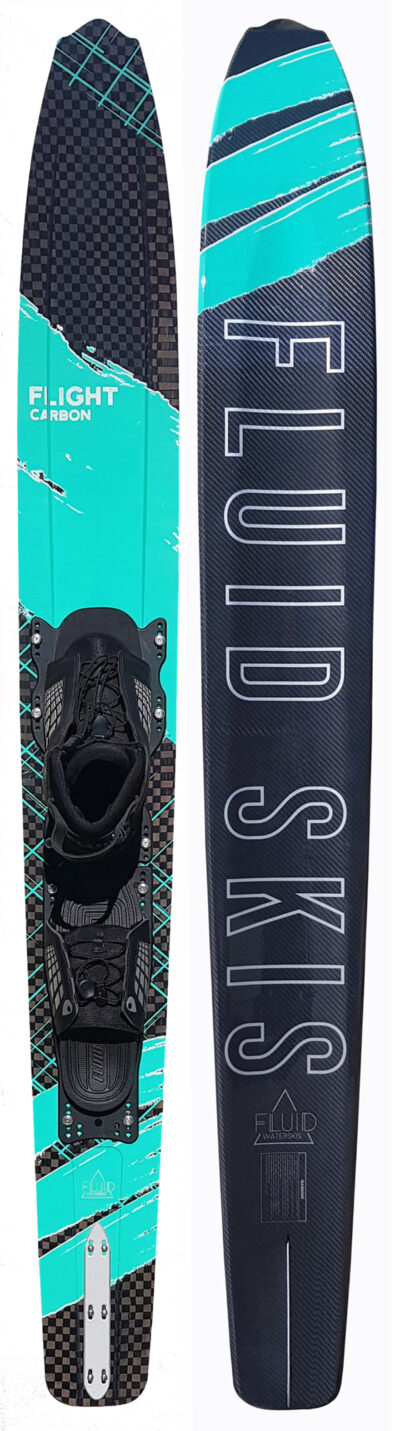 Fluid Flight Carbon Teal Feestyle ski With Wiley Boot and RTP