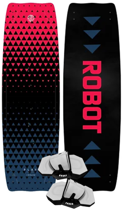 Robot Play Kiteboard with AirOne Foot Straps and Fins